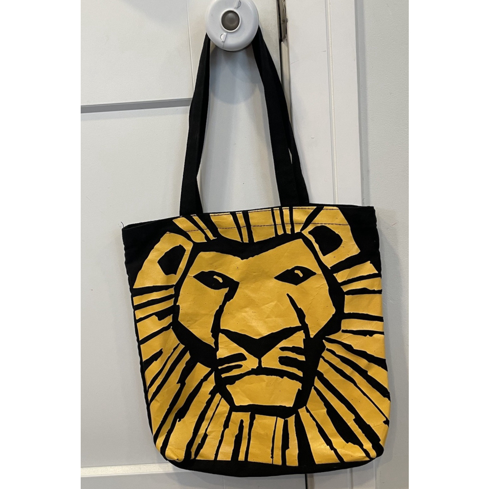 DISNEY THE LION KING BROADWAY MUSICAL 13” CANVAS TOTE BAG BLACK SIMBA MUFASA